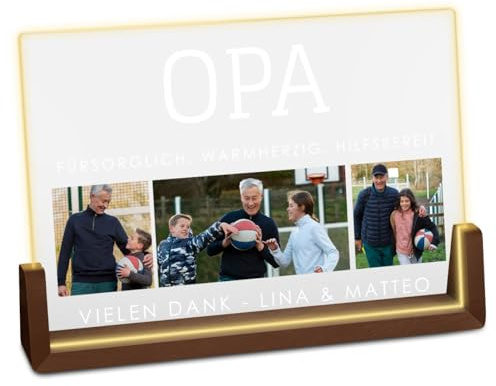 Maverton horizontales LED Acrylglas mit Foto - Deko Nachtlicht - Glasbild mit LED-Beleuchtung - Hochzeitsgeschenke für Brautpaar - personalisierte Geschenke für Frauen und Männer zum Geburtstag