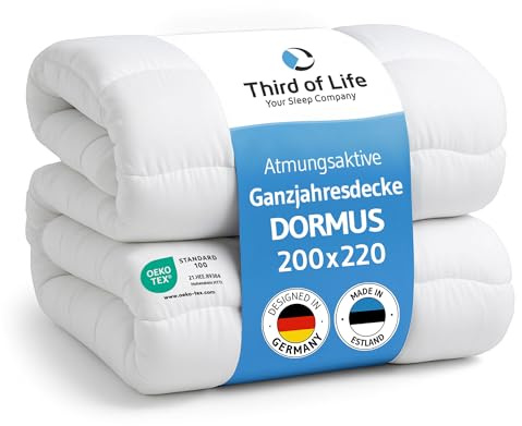 Ganzjahresdecke 200x220, XL Bettdecke für 2 Personen, Extra groß und weich | Ökotex 100, weiche 200 x 220 Stepp-Decke von Schlafexperten, Blanket made in EU, atmungsaktiv und temperaturregulierend
