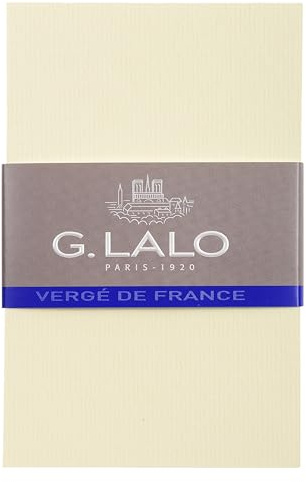 Lalo 67316L - Pacco da 25 biglietti da visita 8,5x13,5 cm 300g in carta carta Vergata di Francia, colore Avorio