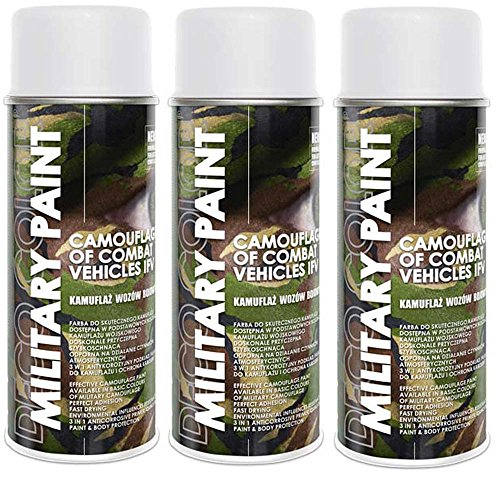 DC 3er Sparpack Weiss Ral 9010 MILITÄR Army Militärlack Lackspray 400ml Nato