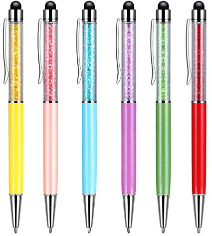 Penna touch, Penna Stilo per Tablet 2 In 1 Penna a Sfera Capacitiva Penne Universali Touchscreen per Ipad Smartphone (6 Colori)