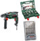 Bosch Perceuse à Percussion Filaire - Universalimpact 800 Vert + 91 pièces Jeu de forets et d'embouts en titane V-Line + Professional 7 pièces Jeu de forets à béton CYL-3