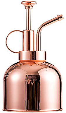 Växt Mister sprayflaska, 300 ml rostfritt stål växtspridare vattenkanna med topppump, blommor växter vattenkanna, metallväxt sprayflaska för inomhus fönsterbrädan orkidéer luftväxter (roséguld)