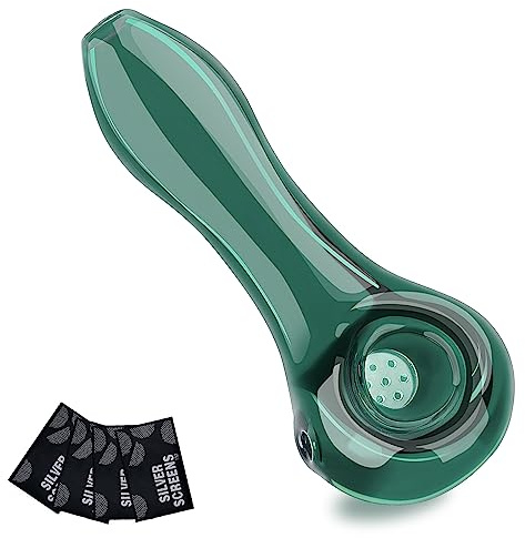 SUNNEKO Glass Pipe with 7 Holes, Elegant Glass Spoon, Heat Resistant Glass, Easy to Clean, Gift for Friends, Colleagues, Parents, 11cm