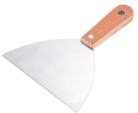 PATIKIL 6 Spachtel Edelstahl Klinge Abstreifer mit Hölzerner Handgriff für Reparaturen Wandfarbe Ablösen Entfernen Tapete