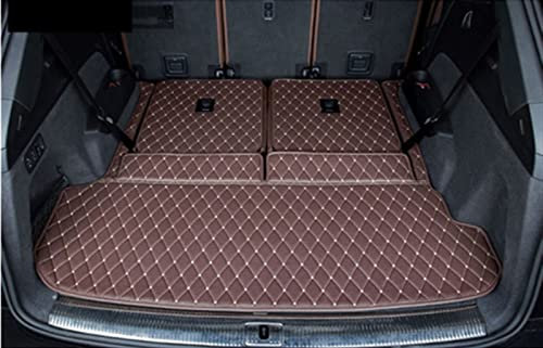 DZSJHGFDD Auto Kofferraummatte Spezielle Kofferraummatten Für Q7 7 Sitze 2022-2015 Langlebige Kofferraumteppiche Cargo Liner Styling Covers Anti Rutsch Matte Gummi(Kaffee,1 Stück)