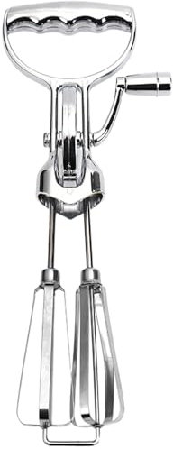 Lawnrden Egg Beaters Hand Crank, 12 Inch Manual Hand Mixer, Rotary Egg Mixer with Double Head, Labor-saving Stainless Steel Hand Beater for Home Kitchen Egg Beater