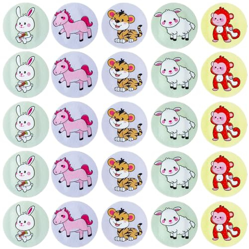 Katyjun 120 Stück Kinder Pflaster Rund Klein, 22mm Süße Cartoon Kinderpflaster Wasserfest(12 Stile)