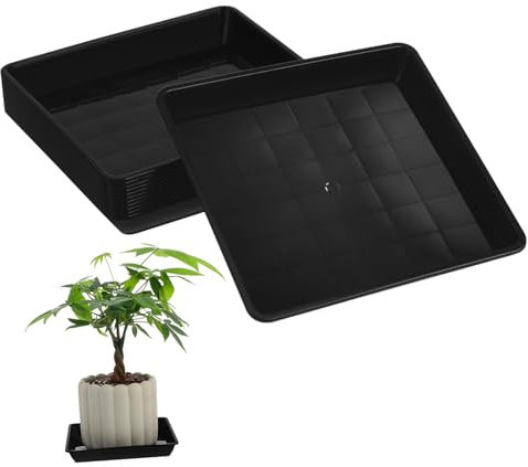 TOBBOMEY 12pièces Plateaux De Trays pour Pots De Carrés avec Déversements Et Salissures Support pour Et Bonsai