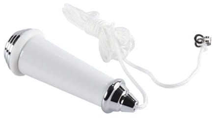 Laroal Interrupteur à Tirette pour Salle de Bain avec Cordon de 150 cm, Finition chromée, en Porcelaine, avec poignée pour Store, éclairage de Toilettes, Ventilateur de Plafond