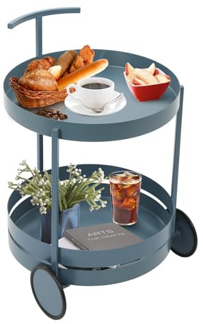Kaichenyt Carrello, carrello da bar con manico ergonomico, capacità di carico di ogni livello, 10 kg, per riviste, 40 x 61 cm, blu