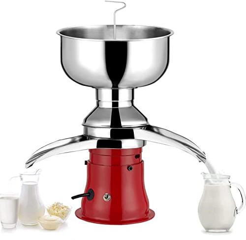 Mousseur à lait, centrifugeuse électrique pour lait et crème, centrifugeuse de cuisine, séparateur de milkshakes, 50 l/h pour transformer le lait cru ou entier en crème et lait écrémé, rouge