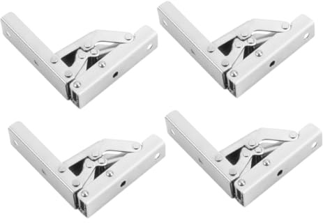 UKCOCO 4pezzi Staffa Incernierata Per Ripiano in Acciaio Resistente Da Cerniera Per Staffa Supporto Per Ripiano Meccanismo Silenzioso e Installazione Facile Per Mobili Vari