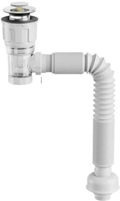 Ensemble de tuyau de vidange anti-odeurs à clapet for lavabo, filtre désodorisant rétractable, descente de gouttière flexible, anti-obstruction for salle de bain(White)