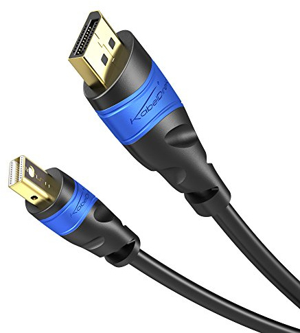 KabelDirekt – Mini DP-auf-DisplayPort-Kabel – 2m – 4K, v1.2 | Mini-DisplayPort auf DisplayPort 1.2 – 4K@60Hz für PC & Mac – verbindet Notebook mit Monitor/Beamer, TOP Series