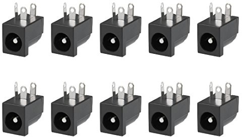 sourcingmap 10 Stück 5,5 x 2,1 mm 3P DC Power Jack PCB Mount Buchse Buchse Stecker