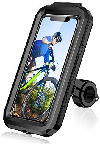 LUROON Motorbike Phone Holder Waterproof, Universal 360° Rotation Bicycle Motorcycle Phone Mount Anti Vibration Holder for Bike with Touch Screen for 4.5 to 5.9 Smartphones
