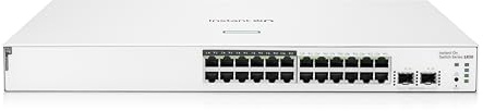 HPE Networking Instant On-Switch-Serie 1830 – Intelligent verwalteter Layer-2-Ethernet-Switch mit 24-Port Gb und PoE | 24x 1G | 2X SFP | 12x CL4 PoE (195 W) | Lüfterlos | EU-Kabel (JL813A#ABB)