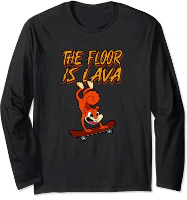 The Floor is Lava Skateboard Waveboard Longboard Skater Langarmshirt