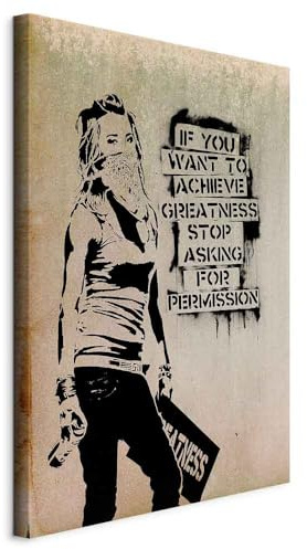 artgeist Acoustic Canvas Wall Art Print Banksy 24x35 in - 1pcs Picture with Acoustic Foam Sound Print Artwork Room Acoustics Soundproofing i-C-0038-b-a
