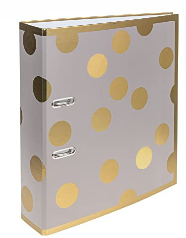 Interdruk Lever Arch File A4 75 mm - Metallic Design - Satin Gold Dots