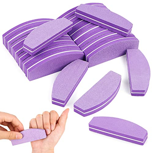 20 Stück Buffer für Nägel, Nagelfeilen für Gelnägel, Doppelseitig Nagelfeile 100/180, Polierfeile Fingernägel, Buffer Schleifblöcke (Halbmond)