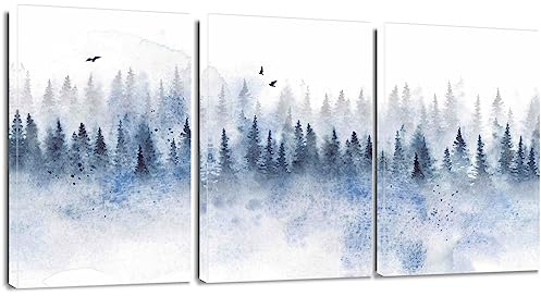 Artscope 3 Teilig Leinwandbilder mit Wald Motiv Kunstdruck - Moderne Wandbild für Badezimmer Wohnzimmer Wanddekoration - 30 x 40 cm