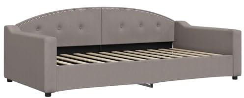 vidaXL Tagesbett, Gästebett 2-in-1, Sofabett Schlafsofa für Schlafzimmer Wohnzimmer, Bettsofa Sofa, Modernes Design, Taupe 100x200cm Stoff