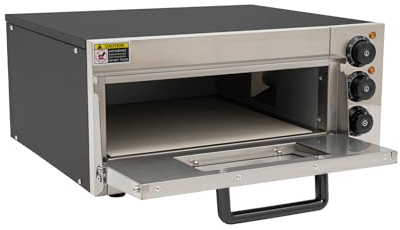 Four à pizza commercial 2000W, four à pizza électrique Pizza-Maker pour l'intérieur et l'extérieur 50-350℃, noir+argenté