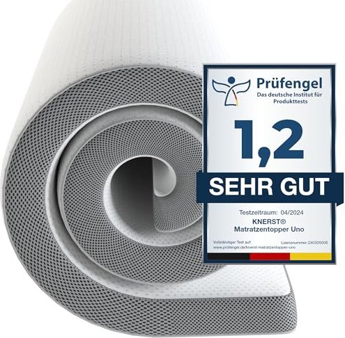 KNERST® Topper 120x200 cm - 7-Zonen-Komfort - Matratzentopper 120x200cm - Zwei Härtegrade - Topper 120x200cm - Atmungsaktiv & Waschbar - Matratzen Topper 120x200 - rutschfest - Bettauflage 120x200