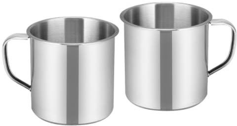 Alipis Gobelet D'eau en Acier Inoxydable 2 Pièces 100ml Argenté | Tasses de Maternelle en Acier Inoxydable, Gobelet Garçon et Filles Rond Antichoc, Usage Camping et Pique-niques