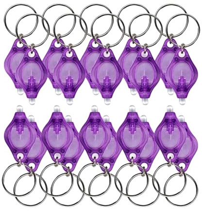 MODOAO 20 Stück Mini-LED-Schlüsselanhänger-Taschenlampe Tragbare Schlüsselanhänger-Taschenlampe Fingerlicht Superhell für Camping, Nachtlauf, Hundehalsband, Outdoor