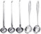 Lot de 4 cuillères en acier inoxydable, 1 écumoire, cuillère avec poignée à crochet, cuillère à once, cuillère à long manche, cuillère mélangeur, cuillère à sauce, ustensiles de cuisine