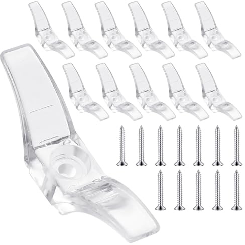 Jalousienschnurhalter, 12 Stück Kordelklampen für Jalousien, Seilklampe mit Schrauben, Kunststoff, transparente Fensterschnur, Klammern, Jalousienhalter, Sicherheitswickel für Zuhause, Büro, Fenster,