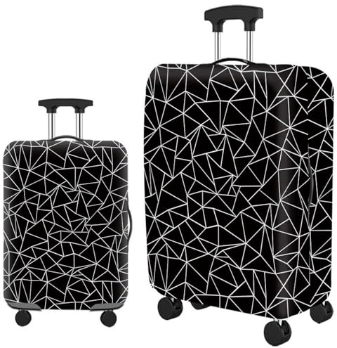 Hiseng 3D Kofferhülle Elastisch 18-32 Zoll Kofferschutzhülle Waschbar Gepäck Cover Reisekoffer Hülle Kofferschutz Luggage Cover (M (22–25 Zoll),Geometrie)