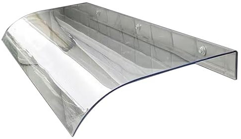 Transparente Polycarbonat-Fenstermarkise, wasserdicht, Sonnenschutz für Garten, Terrasse, Regen- und Schneeschutz, 50 x 100 cm