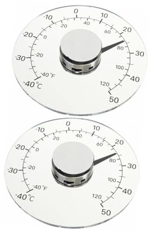 Mipcase 2 Pièces Thermomètre Étanche Dispositif De Mesure De La Température Extérieure De Fenêtre Extérieure Jauge De Température Thermomètre De Jardin Cadran Extérieur Jauge De