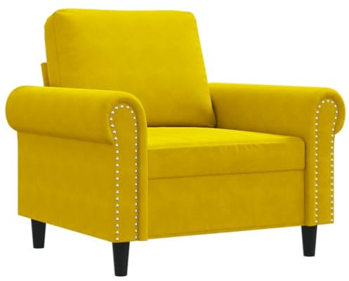 HETFTJN Koltuk Takimi Schlafcouch Schlafsofa Recamiere - Sessel Gelb 60 cm Samt für Relaxationsraum Sitzzimmer Jugendzimmer Hotelzimmer
