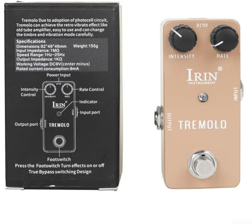 Ganzmetallgehäuse Wah Distortion Overdrive Delay Reverb Kompressor Pedal, klarer und detaillierter Ton, perfekt für jedes Setup (Beige)