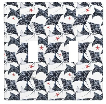 Placca di copertura per interruttore della luce, 2 piastre da parete di dimensioni standard 11,4 x 11,4 cm, simpatica piastra di copertura per interruttore a doppia luce decorativa, copertura per