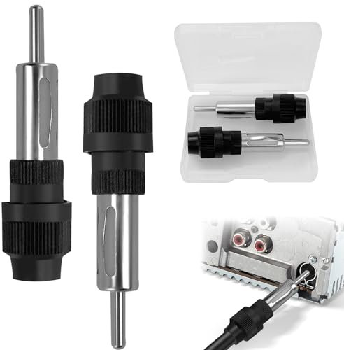 2 Piezas Adaptador de Antena de Radio de Coche, Enchufe de Antena de Coche, Conector de Antena de Radio de Coche Enchufe DIN, Adaptador de Antena Compatible, con Cabezal de Radio de Vehículo (Cobre)