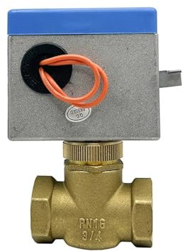 REIUAFWYGV 3/4'' 2 Way Shut-off Valve 220V Brass Motorized Valves 2 Wire Fan Coil Air Conditioning Water Switch