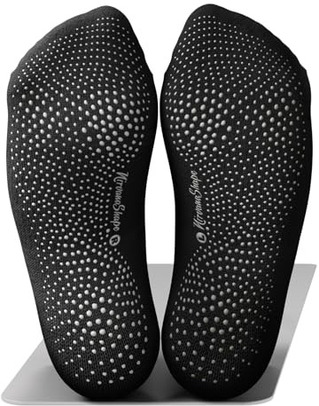 NirvanaShape Yoga & Pilates Socken - Rutschfeste Yogasocken mit ABS Noppen für Damen u. Herren - Anti-Rutsch Stoppersocken aus bequemer Baumwolle [ÖKO TEX zertifiziert]
