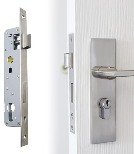 OMJMYY Serrure à Cadre Tubulaire Distance 85 mm Canon 25 mm Encastrable Mortaiseur Jardin Acier Inoxydable Gauche Droite