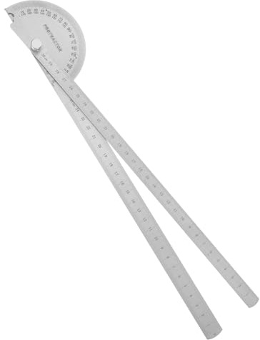 LALAFINA Goniometro 30 Cm Braccio Oscillante in Acciaio Inossidabile Strumento Conveniente per Misurazione Angoli per Lavori di Falegnameria e Edilizia