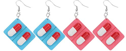 HJZZQH Boucles d'oreilles de Capsule en Bois de 2 Paires