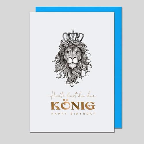 Michel Verlag Glückwunschkarte Zum GEBURTSTAG Happy Birthday Fitness Queen | Lady Klappkarte für Frauen Ladies Mädels, liebevoll gestaltet | inkl. Umschlag. 17x12cm, Made in DE (Der König!)