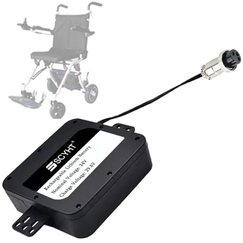 SSCYHT Batería de Litio 24 V, 12 Ah, 12,8 Ah y 10 Ah Batería de Repuesto 24 V Baterías para sillas Ruedas eléctricas 10 Ah Baterías Iones Litio con conexión,24v12.8ah gx16