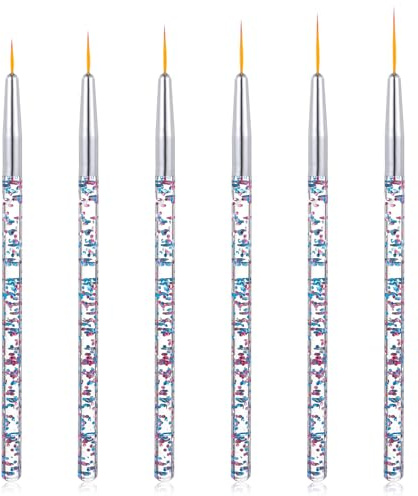 6 Pcs Thin Eyeliner Brushes, Fine Point Eye Liner Brush Precision Water Activated Gel Eyeliner Applicator Cosmetic Eyes Makeup Tools for Women Apply Liquid Gel
