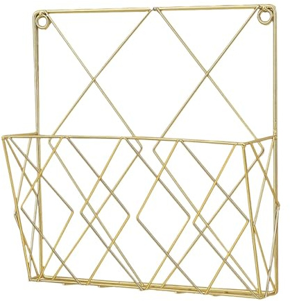 Baoblaze Porta riviste da parete in metallo, porta giornali e libri, brochure decorativo minimalista in ferro, riviste, Oro